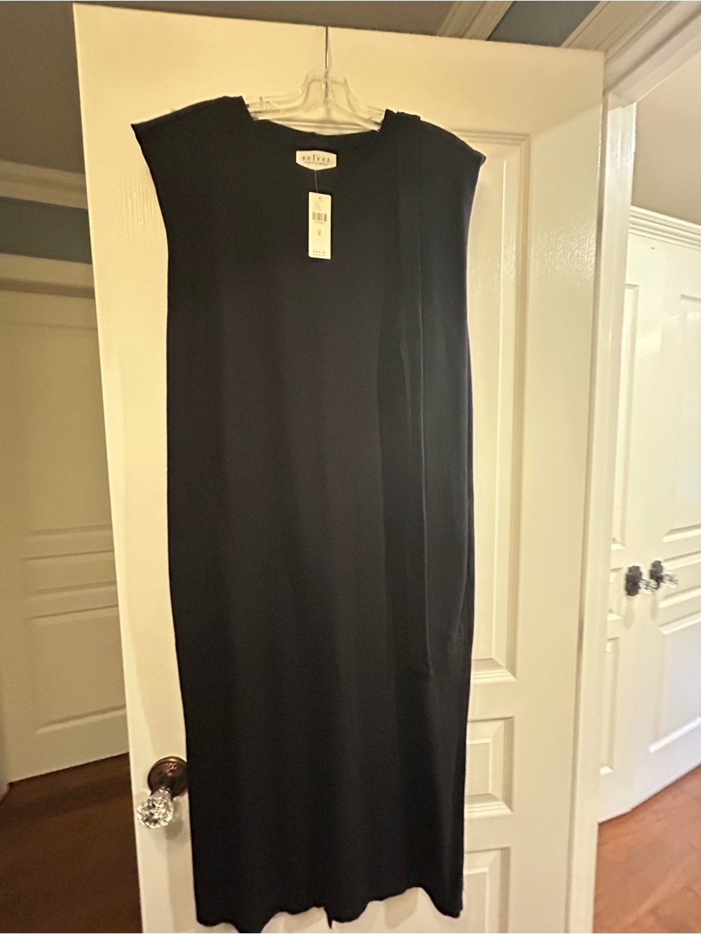 Velvet by Graham & Spencer Black Sleeveless mixed media Maxi Dress